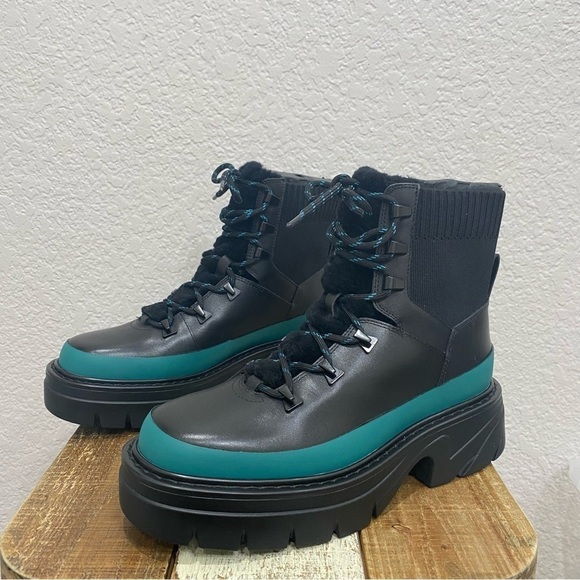 Marc Fisher LTD MLizuma Lugsole Leather Combat Boots Size 6.5 - Picture 7 of 10